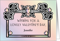 Personalized Art Nouveau Valentine card