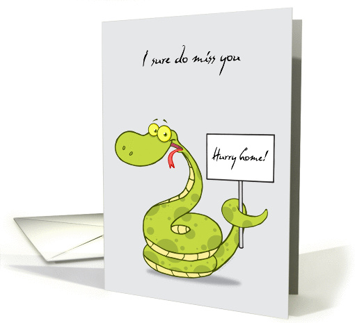 Cartoon Snake Missing You card (1350654)