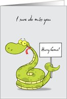 Cartoon Snake Missing You card