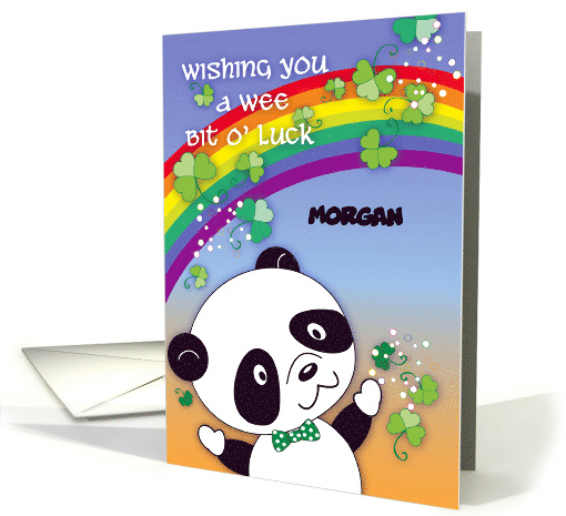 Custom Name Panda St Patrick's Day card (1352000)