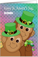 Custom St Patrick’s Day, monkeys card