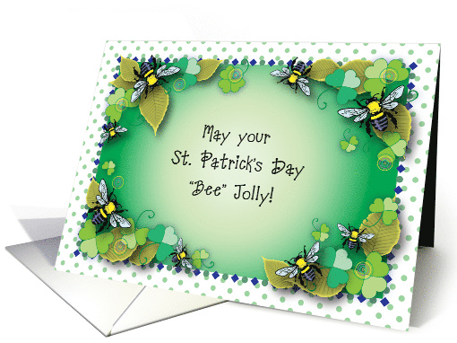 St Patrick's Day, bee theme card (1353784)