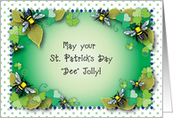 St Patrick’s Day, bee theme card