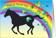 St Patrick’s Day, horse theme card