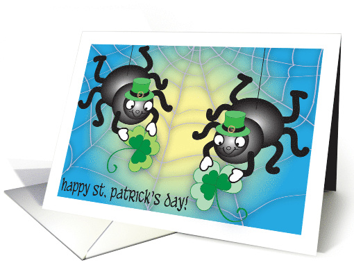 St Patrick's Day, spider theme card (1353940)
