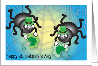 St Patrick’s Day, spider theme card