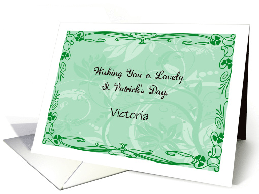 Art Nouveau Custom Name St Patrick's Day card (1354878)