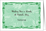 Art Nouveau Custom Name St Patrick’s Day card