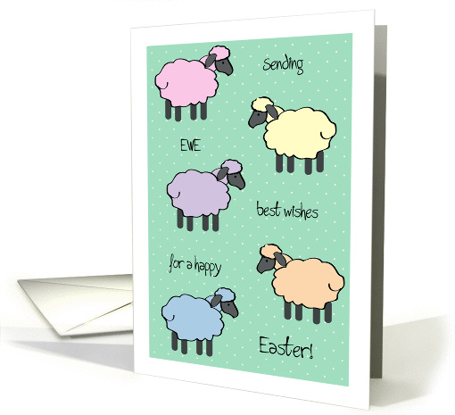 Happy Easter pastel colored sheep card (1355360)