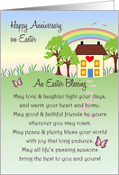 Anniversary on Easter, house, poem card