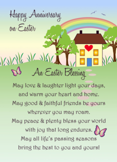 Anniversary on Easter, house, poem