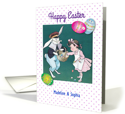 Happy Easter, personalized vintage print card (1356430)