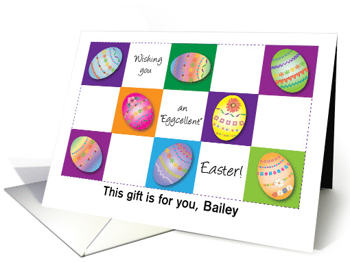 Personalized Easter gift card, decorated eggs card (1356554)