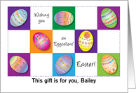Personalized Easter gift card, decorated eggs card