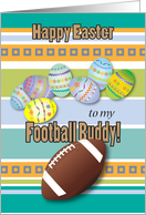 Easter, football theme, decorated eggs card