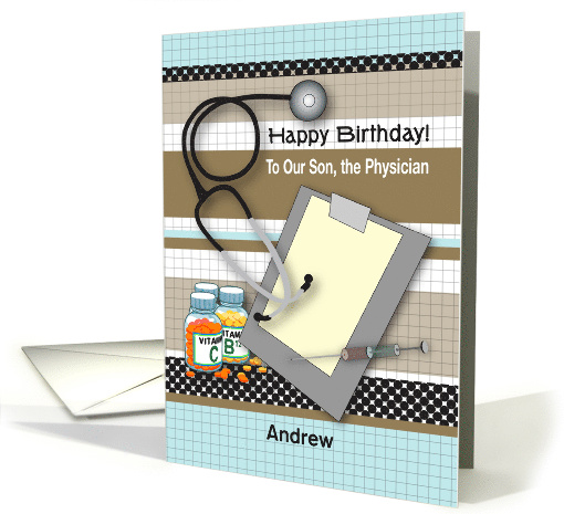 Custom Name Birthday, Doctor/Physician Son card (1359244)