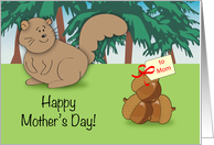 Mother’s Day, squirrel, acorns card