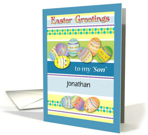 Custom Name Easter, Like a Son, eggs card (1363718)