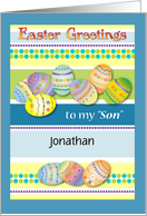 Custom Name Easter, Like a Son, eggs card