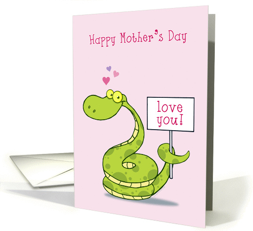 Happy Mother's Day, happy snake, sign card (1364000)