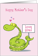Happy Mother’s Day, happy snake, sign card