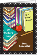 Custom Name Mother’s Day, teacher, books, apple card
