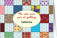 Custom Name Get Well for Quilter, patchwork quilt card