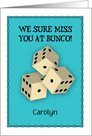 Custom Name Get Well, bunco, dice card