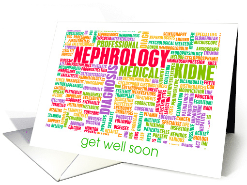 Get Well, Kidney Surgery, colorful text card (1367968)