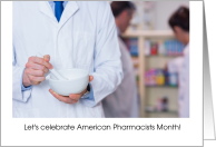 American Pharmacists Month, October, mortar & pestle card