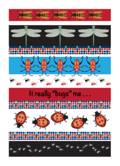 Get well, bug theme, colorful stripes