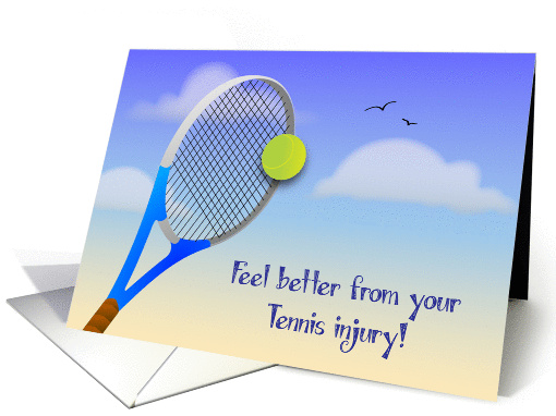Feel better, tennis injury, racket, ball card (1368408)
