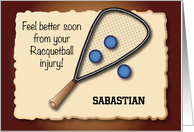 Custom Name Feel Better, racquetball injury card