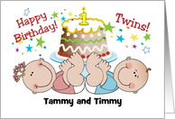 1st Birthday Cards For Twins From Greeting Card Universe