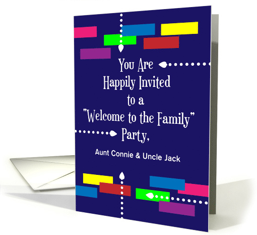 Custom Name Welcome to the Family Party, abstract card (1384982)