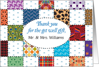 Custom Name Thank You, get well gift, quilt card