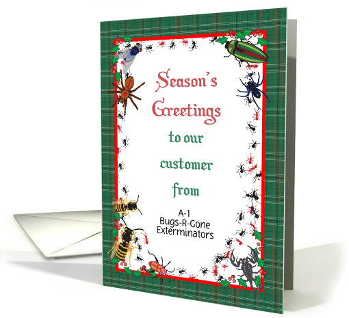 Custom Name Christmas for bug exterminator clients card (1392924)