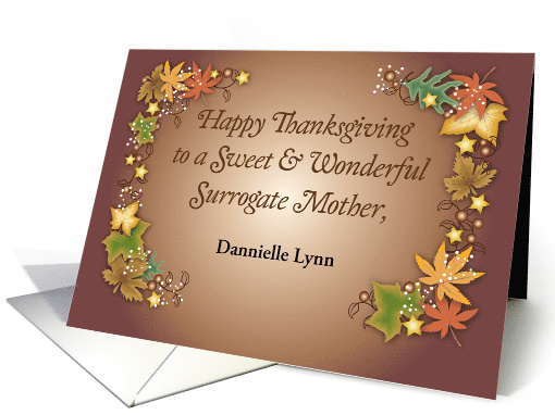 Custom Name Thanksgiving for Surrogate Mother card (1394728)