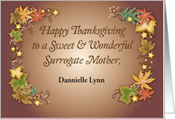 Custom Name Thanksgiving for Surrogate Mother card
