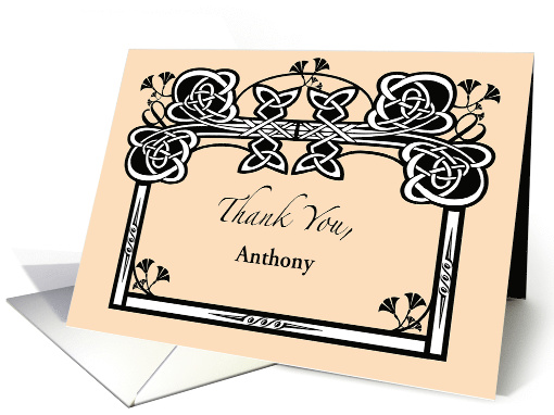 Custom Thank You, Witness for Wedding, art deco card (1396558)