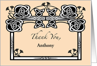 Custom Thank You, Witness for Wedding, art deco card