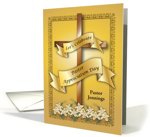 Custom Name Pastor Appreciation Day, cross, banners card (1398342)