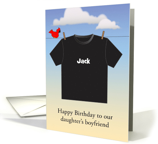 Custom Name Daughter's Boyfriend's Birthday, t-shirt card (1400604)
