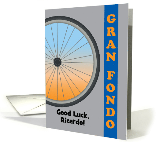 Custom Name Good Luck, Gran Fondo, bike ride card (1402260)