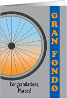 Custom Name Congratulations, Gran Fondo, century bike ride card