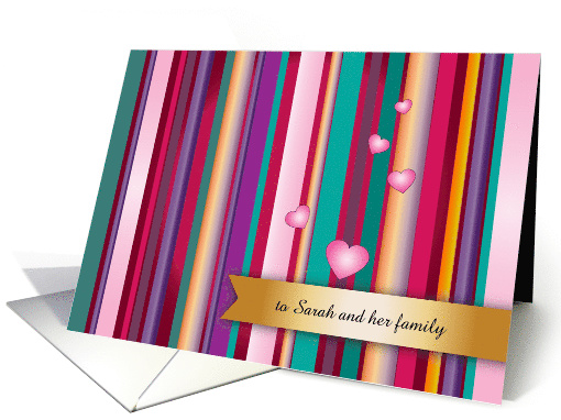 Custom Name for Niece and family, Valentine's, hearts card (1405974)