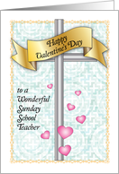 Valentine’s Day for Sunday School Teacher, cross card