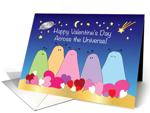 Valentine's Day, across the miles, alien space bugs card (1406750)