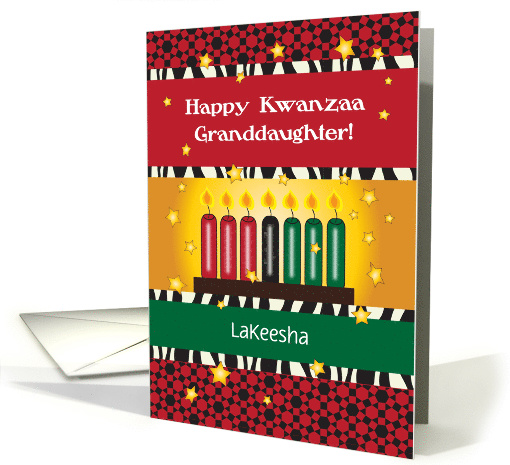 Custom Name Kwanzaa for Granddaughter, candles card (1407292)