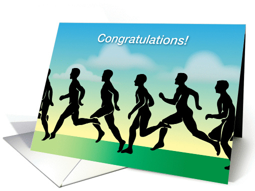 Congrats, cross country running time, runners card (1408964)